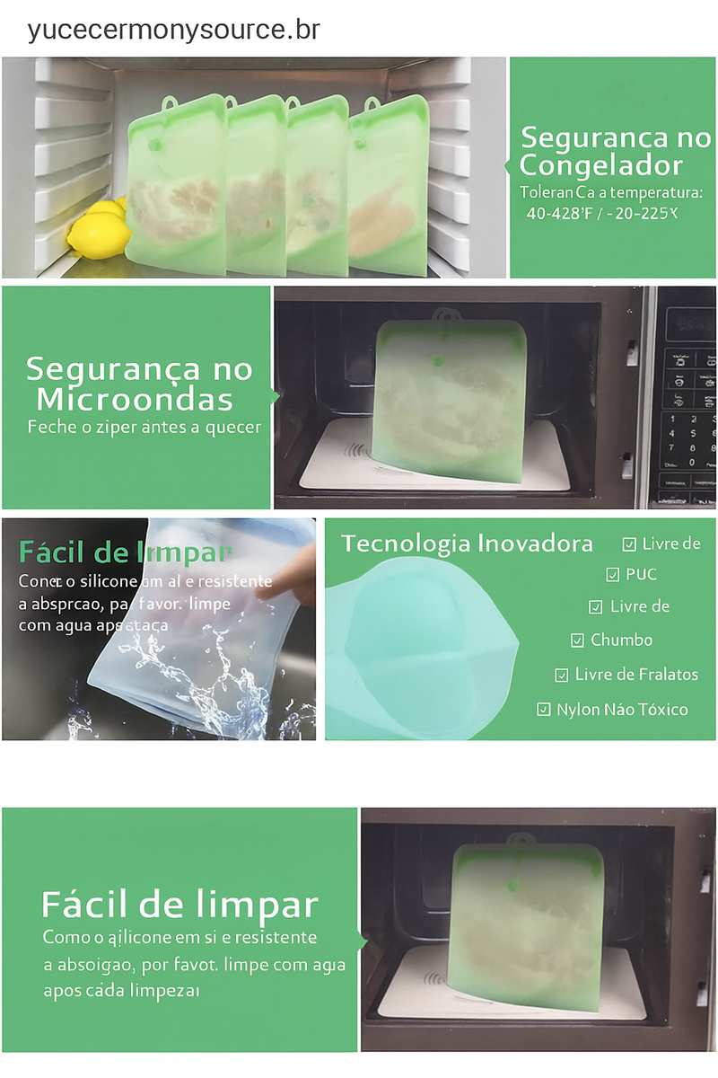 TrendFresh™ – Bolsa Hermética de Silicone Reutilizável (COMPRE 1 LEVE 2)
