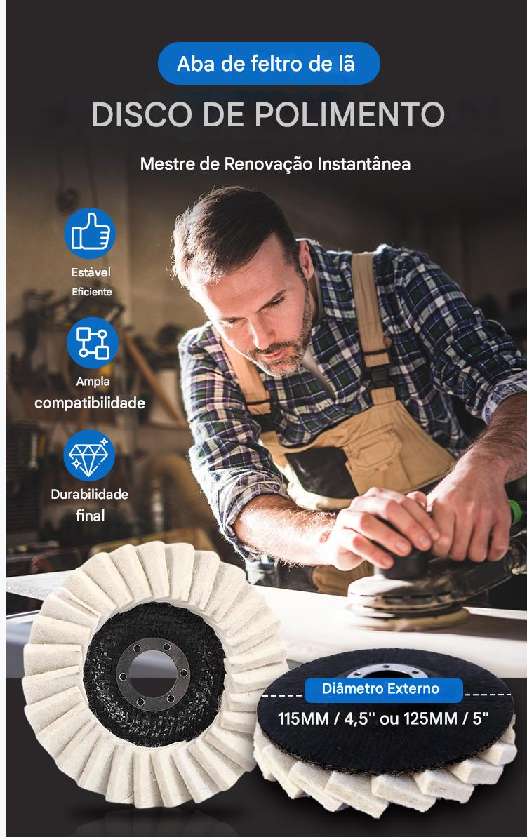 Disco de Polimento de Lã com Aletas (Compre 1 Leve 3) - Trend+