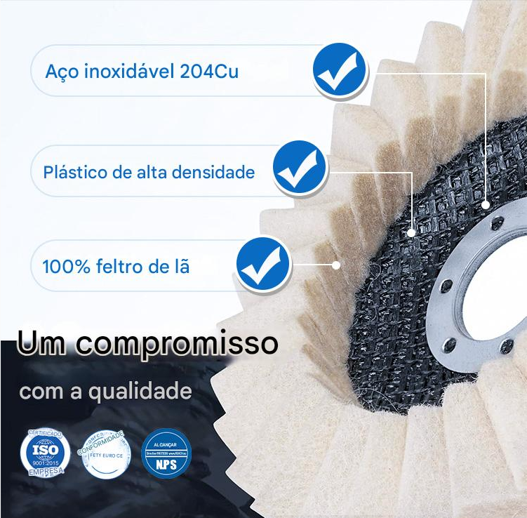 Disco de Polimento de Lã com Aletas (Compre 1 Leve 3) - Trend+