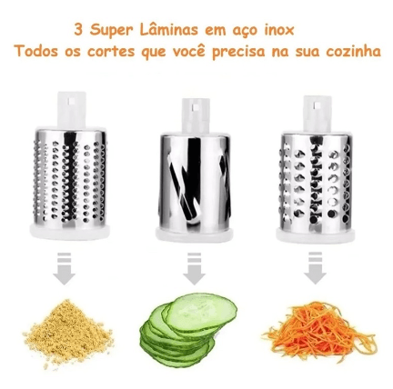 Cortador Fatiador Legumes 3 Lâminas Verduras Ralador Alimentos Queijo Cozinha - TrendProdutos