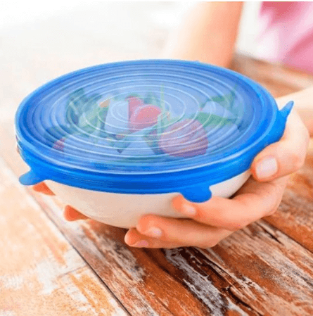 Kit 6 Tampas Silicone Ajustáveis - TrendProdutos